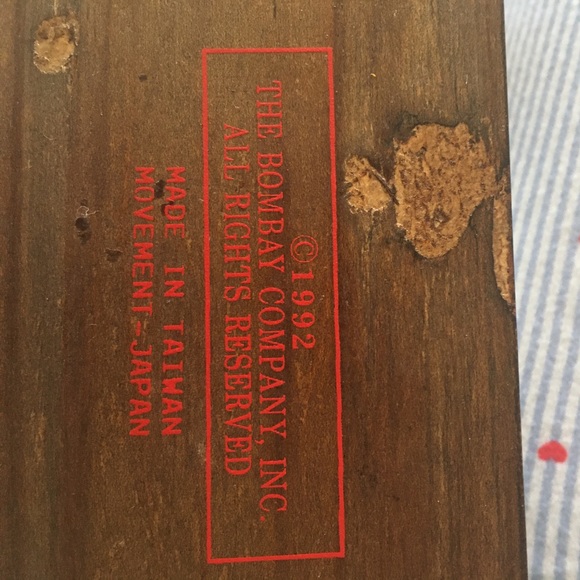 Vintage 1992 the Bombay Company Solid Wood NAPOLEON Style Mantle Clock, 5" Dial - Picture 6 of 15